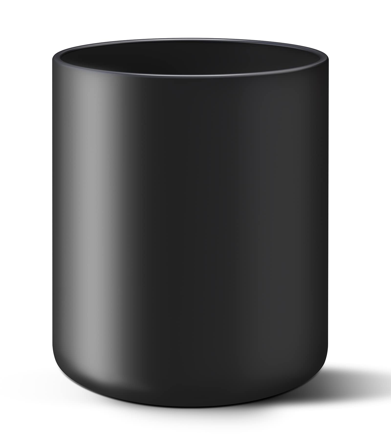 LATCHHOOK Black Large Utensil Holder for Kitchen Counter, High 7.2” Matte Ceramic Utensils Crock for Countertop, Modern Spatula Cooking Utensil Holder Easy to Clean for Organizer 7.2*5.8 IN