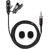XHXJCYS Lavalier Lapel Microphone Unidirectional Condenser Super Cardioid Mic Compatible with Sennheiser Wireless Bodypack Transmitter System with 3.5mm Female Screw Plug