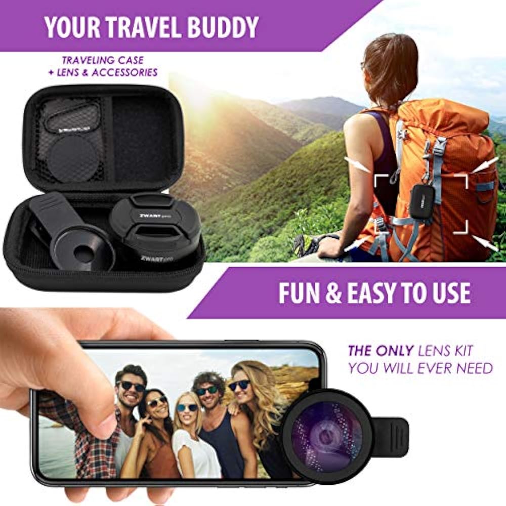 Phone Camera Lens Attachments Macro + Wide Angle 2 In 1 Cell Kit IPhone
