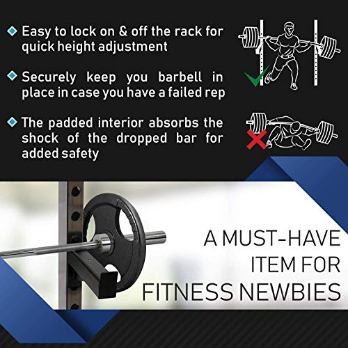 Yes4All Safety Spotter Arms for 2x2 Power Rack Safety Squat Bar