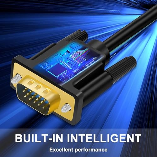 SHULIANCABLE HDMI to VGA Cable, Gold Plated Adapter Cable (Male to Male) Compatible with Laptop, PC, Monitor, Projector, HDTV (1M)