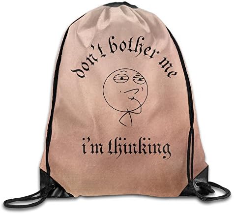 ZARRHOUSE Sack Bag I'm Thinking Don't Bother Me Cute Beam Bags Men's Women's Print Shoulder Drawstring Bag Backpack String Bags School Rucksack Gym Handbag 16.9"x14.2"
