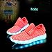 O&N Kid Boy Girl Upgraded USB Charging LED Light Sport Shoes Flashing Fashion Sneakers Pink