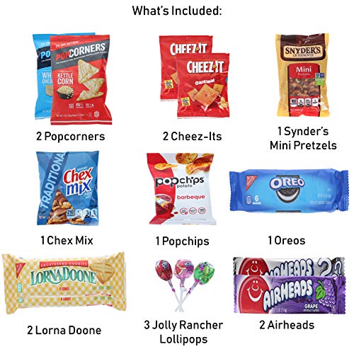 Sweet and Salty Care Package - (30 Count) An Assortment of Nut-Free Salty and Sweet Snacks including Cookies, Chips, Crackers, and Snacks for Students, Friends, Family, and More!