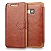Mulbess Layered HTC One M9 Leather Case，Flip Phone Case Wallet with Magnetic Clasp for HTC One M9 Cover, Brown