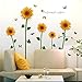 EMIRACLEZE Christmas Gift Hot Sale Beautiful Sunflower Floral Removable Mural Wall Stickers Wall Decal for Window Decor Living Room Home Decor
