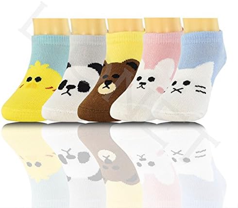 PinkBTFY 5Pair/Lot Soft Cotton Kids Socks Baby Mesh Breathable Cartoon Socks for Boys Girls Toddler Socks C525 3 to 5 year M