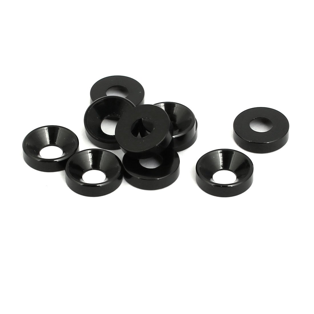 Sourcingmap M4 Aluminium Alloy Cup Head Engine Bay Bumper Washer Black 10pcs
