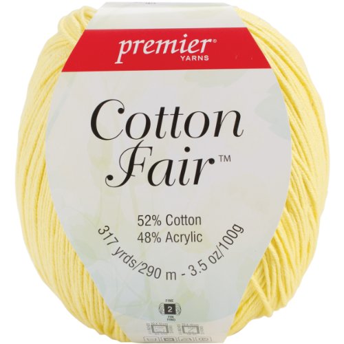 Premier Yarn Cotton Fair Solid Yarn, Lemon Drops, 3 Pack