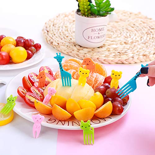 40 Pcs Food Fruit Fork Picks for Kids Cute Animals Bento Box Decor Forks Cake Little Forks Dessert Forks Mini Cartoon Toothpick for Cake Dessert Pastry Party Supply - Thumbnail 4