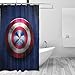 AWRFYAFT Captain America Shower Curtain Waterproof Mildew Polyester Fabric 12 Pack Plastic Hooks 60X72 Inches