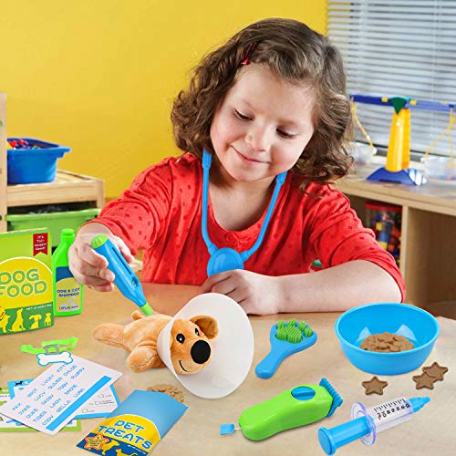 YIMORE Vet Set for Kids with Toy Dog Carrier, Pretend Veterinarian Kit
