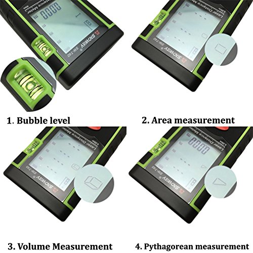 SNDWAY Distance Laser Meter LCD Backlight 40m/131ft Digital Laser distance rangefinder
