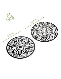 Placas de metal VAVA con 2 círculos, fuerte adherencia, material de hierro antioxidante, Negro