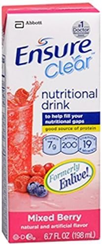 Ensure (Formerly Enlive!) Clear Liquid Nutrition Ready-To-Use (Mixed Berry) 6.75-Fl-Oz - 1 Case Of 32 by Abbot by Abbot
