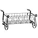 Collections Etc Black Iron Scrollwork Deck Rail Planter Box with Adjustable Brackets, Large