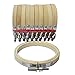 Ivinxy 10 Pieces 3inch 8cm Round Wooden Embroidery Hoops Set Bulk Wholesale Adjustable Bamboo Circle Cross Stitch Hoop Ring
