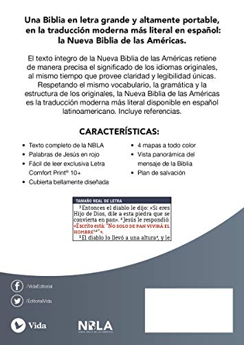 NBLA Santa Biblia Ultrafina, Letra Grande, Tamaño Manual, Leathersoft, Azul, Edición Letra Roja (Spanish Edition)