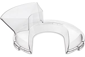 FIRJOY Pouring Shield for KitchenAid 4.5-5 Quart Tilt-Head Stand Mixers Stainless Steel Bowls ONLY - Splash Guard Accessory (Clear)