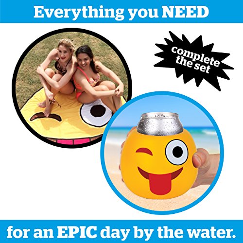 image for BigMouth Inc Giant Crazy Face Emoji Beach Blanket, Oversized Beach Tow