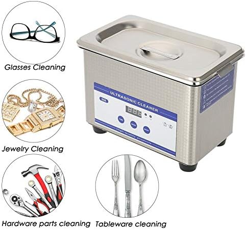 IsEasy Ultrasonic Cleaner 6L Total 380W Commercial Ultrasonic Cleaner Professional Stainless Steel Industrial Ultrasonic Cleaner Jewelry Cleaner with Heater Timer（6L）