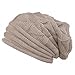 AutumnFall Women's Winter Beanie Knit Crochet Ski Hat Oversized Cap Hat Warm (Beige - Polar Fleece Lining)