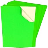 Fluorescent Bright Neon Green Sticker Paper - Shipping Label Full Sheet Adhesive -A4 Color Sticker Labels 8.27 x 11.69 inch for Laser/Inkjet Printers for Office Business School Project (20 Sheets)