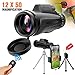 Yesker Monocular Telescope, 12x50 High Power HD Dual Focus Optics BAK4 Prism Waterproof Anti-Fog Monocular for Hiking, Fishing, Hunting, Bird Watching, Travelling and Other Outdoor Activities