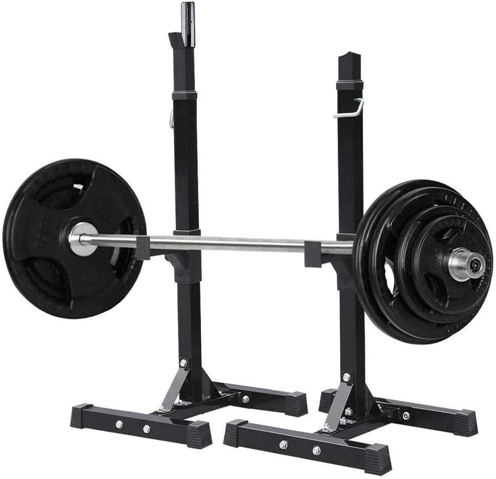2pcs Adjustable 41"- 70.5" Sturdy Steel Squat Rack Barbell Free Bench Press Stand Gym/home Gym Portable Dumbbell Racks Stand Max 480lbs