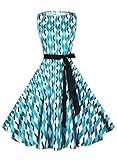 Vintage Boatneck Swing Dresses 60s With Ribbon Belt - Checkered Mint Green F21 Small