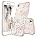 MOSNOVO White Floral Flower Petal Pattern Designed for iPhone SE 2020 Case/Designed for iPhone 8 Case/Designed for iPhone 7 Case - Clear