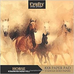 Horse Scrapbook Paper Horse Print Rustic Design 8x8 Single