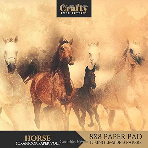 Horse Scrapbook Paper Horse Print Rustic Design 8x8 Single