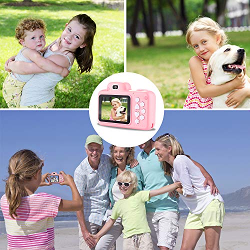 Kids Digital Camera, 12MP Kids Camera for Girls with 2.4 Inch Large Screen 1080P Pink Kids Video Camera Best Birthday Gift for Kids Include 32G Memory Card...
