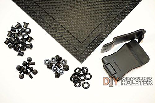 Kydex (Boltaron) Holster DIY Kit w/ Quick Clips (1.5" Belts), Black Carbon Fiber Texture
