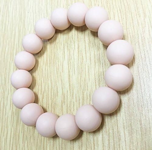 Fleshcolor Teether BPA Free Teether Chew Beads for Kids Bracelet Baby Chewing Silicone Teether Toy Baby Teething Bracelet Jewelry