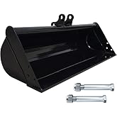 1000mm Flat Bucket Accessories for Small Excavators 1-1.5 Tons with Pins