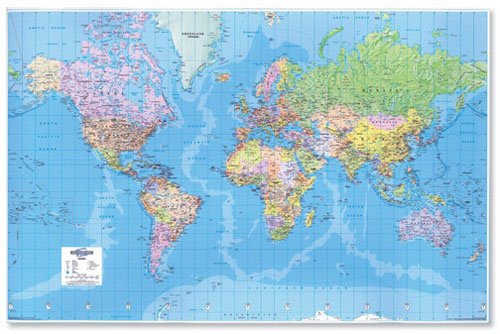 world map with scale in miles Brand New Map Marketing World Map 3d Effect Giant Unframed 315 world map with scale in miles