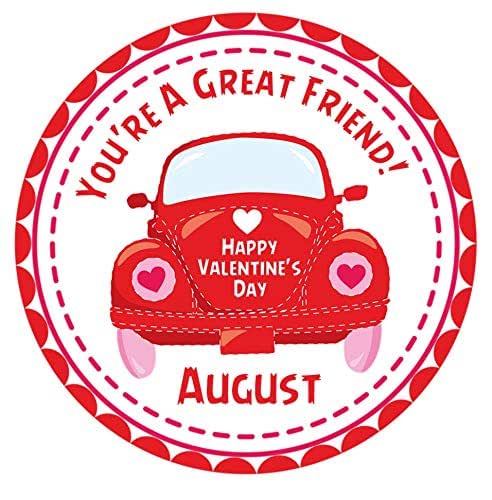 Amazon Com Red Vintage Car Valentine S Day Sticker Labels