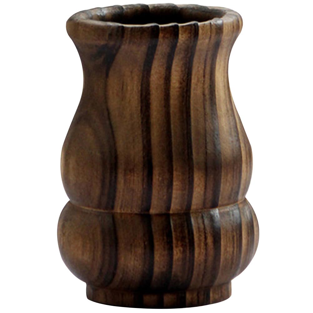 PRETYZOOM Wooden Vase Tulips Artificial Flowers Flower Vase Wooden Floral Decorative Decorative Plant Pot Rustic Wood Holder Decorations Household