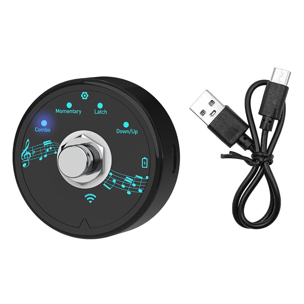 Sarini Foot-Operated Bluetooth MIDI Controller Portable Rechargeable MIDI Pedal Wireless MIDI Software Effect Controller