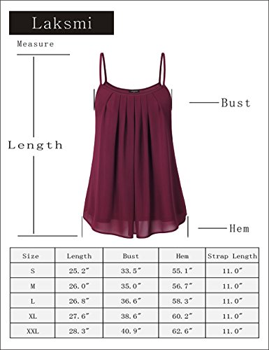 image for Laksmi Women's Summer Cool Casual Sleeveless Pleated Chiffon Layered C