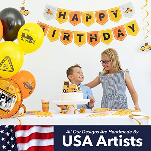 Construction Birthday Party Supplies By Nest Party Designs (179 Pieces) Transportation Party Supplies For Boys or Theme Decorations For Girls Who Love Trucks, Foil Balloons, Builders Hard Hat or Dump Truck Toys