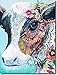 YEESAM ART Paint by Numbers for Adults Kids, Colourful Cow with Flowers 16x20 Inch Linen Canvas Acrylic DIY Number Painting Kits Wall Art Decor Gifts (Framed)