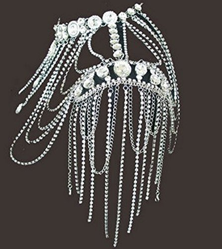 Onebest Wedding Bridal Women Crystal Rhinestone Shoulder Body Chain Necklace Jewelry
