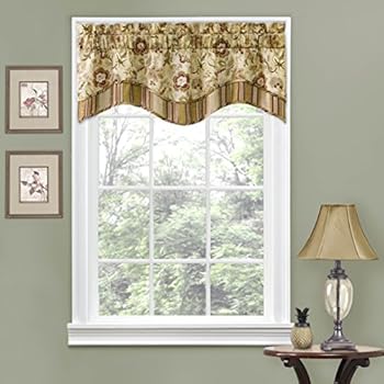TRADITIONS BY WAVERLY Navarra Short Valance Small Window Curtains Bathroom, Living Room and Kitchens, 52