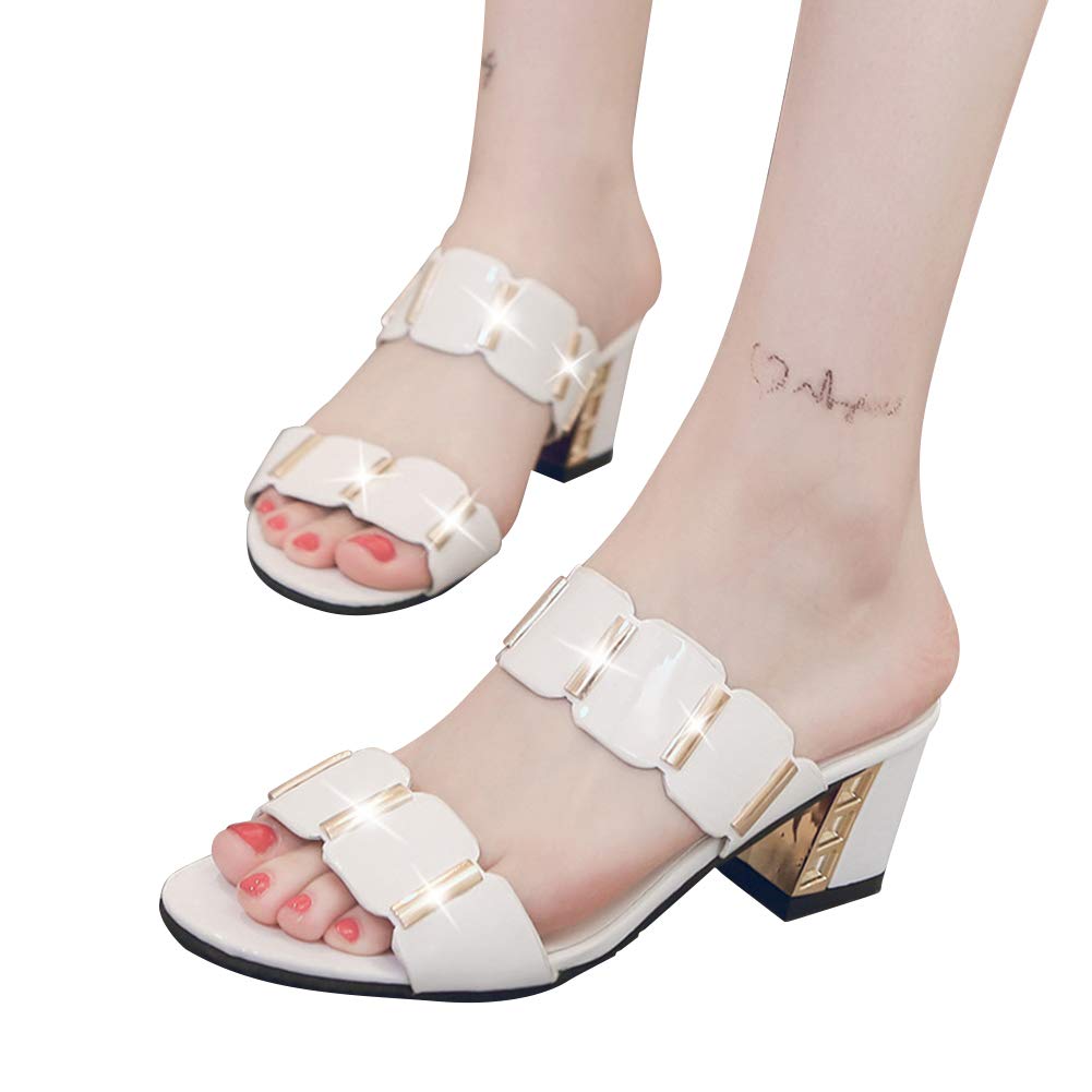 white thick strap sandals