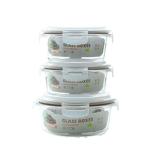WRUMLJUFX Caja de Almuerzo de microondas Recipiente de Vidrio ...