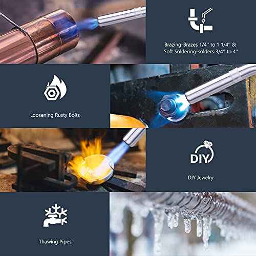 Propane Torch Trigger Start, Mapp Gas Torch with Hose 3.6FT, Welding