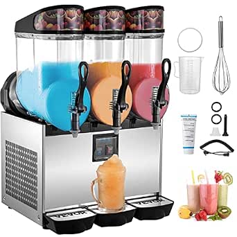 Amazon.com: VEVOR Margarita Machines, 12L x 3 Tazones Comercial Slushy  Machine, Máquina Slushie de Acero Inoxidable 900W, Máquina de Bebidas  Congeladas 36L, Profesional para Cócteles Margarita Supermercados,  Restaurantes Uso Comercial : Hogar